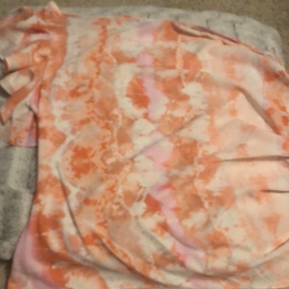 NWT Jennifer Lopez Orange Tie-Dye One-Shoulder Women's Top - Picture 3 of 5